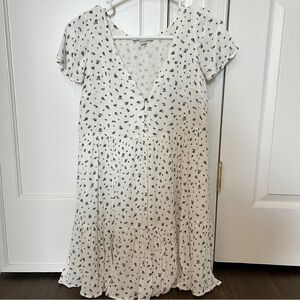 American Eagle White and Blue Floral Dress XS
